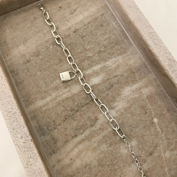 925 Sterling Silver Lock Bracelet Padlock Bracelet Lock & Key Bracelet - Picture 6 of 7